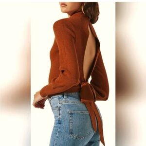 Astr the label backless tie sweater